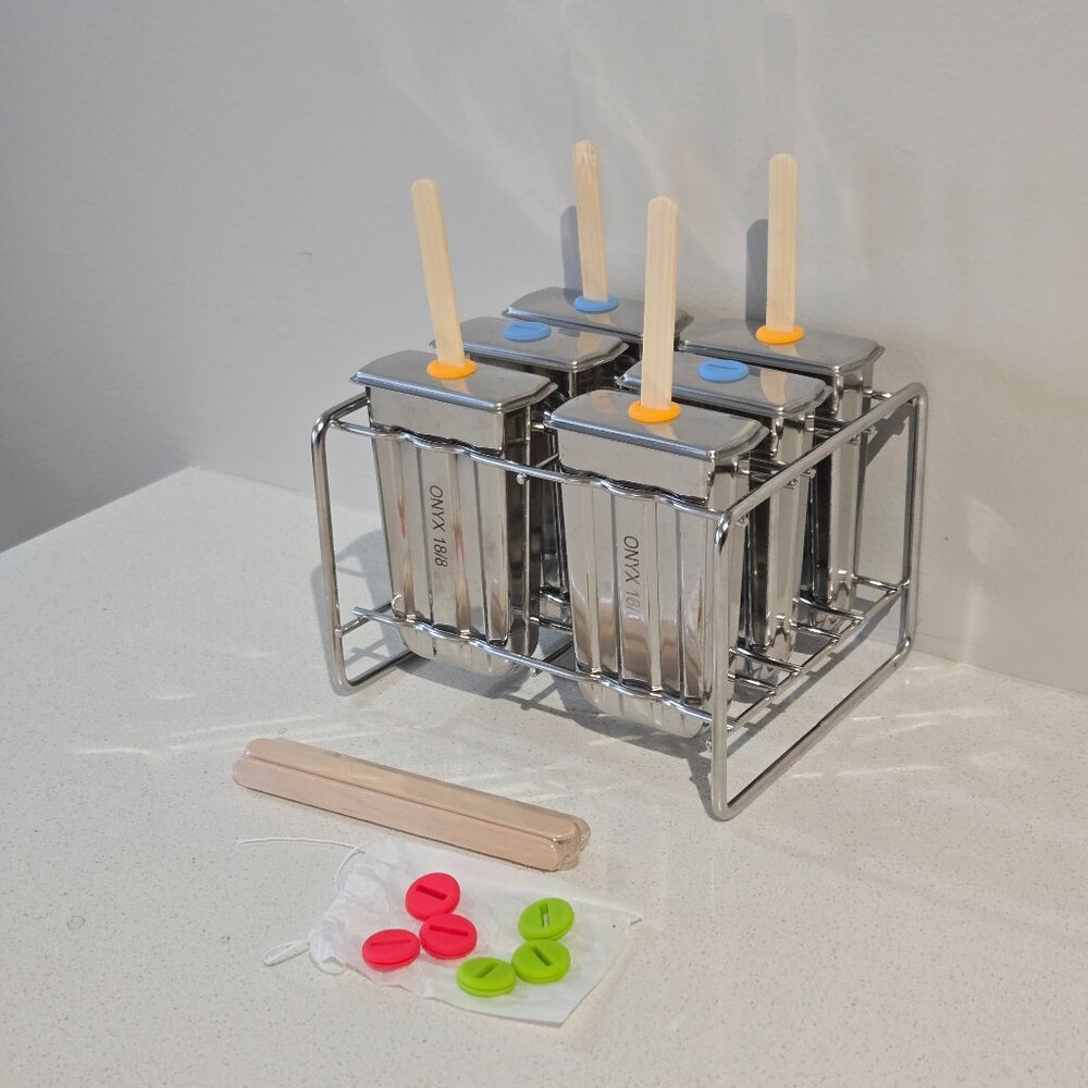 Onyx Stainless Steel Ice Pop Molds